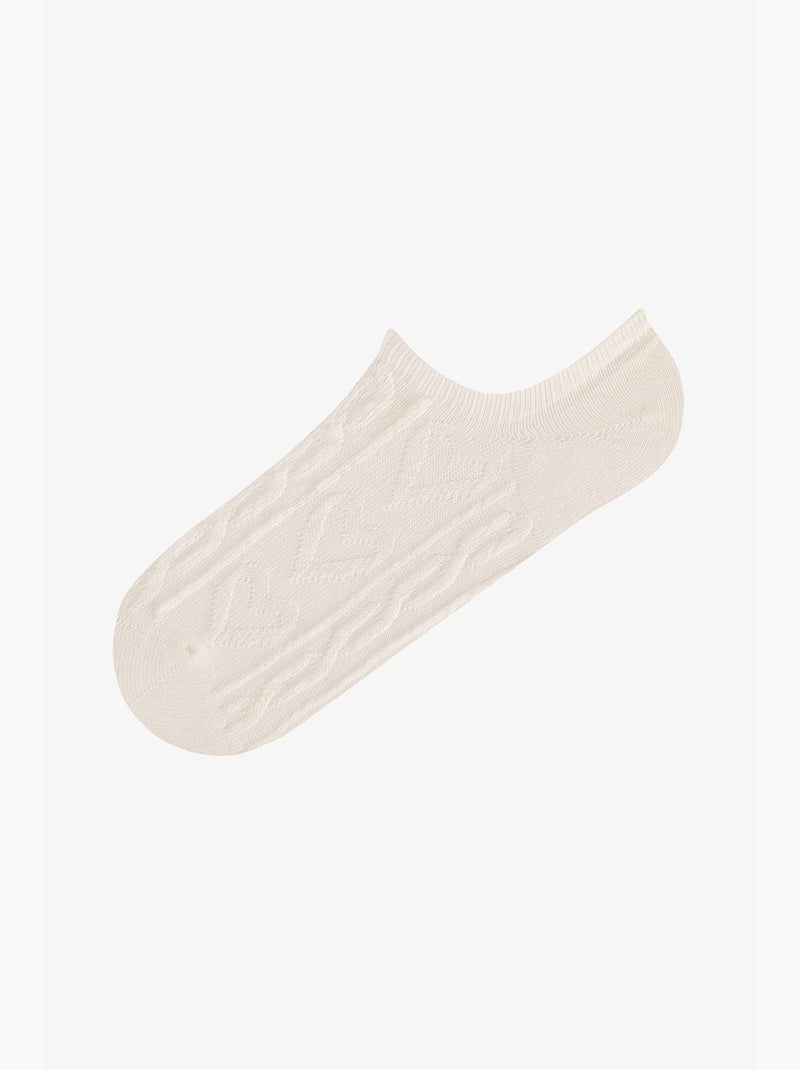 Meias sneaker em par de algodão jacquard espiral penti Cinza-rosa branco - Kiabi
