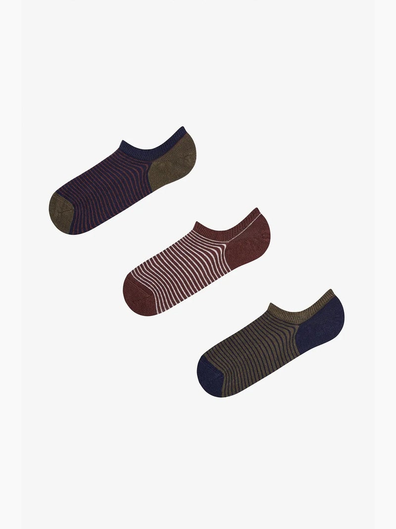 Meias sneaker masculinas listradas below surface, par penti Azul/Vermelho/Verde - Kiabi