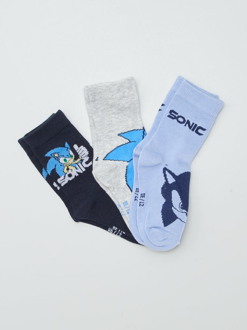 Meias 'Sonic' - lote de 3 AZUL - Kiabi