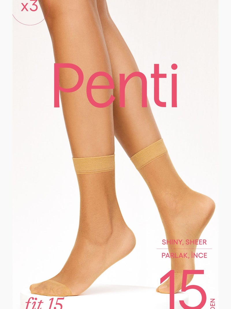 Meias soquete fit mulher penti Nude - Kiabi