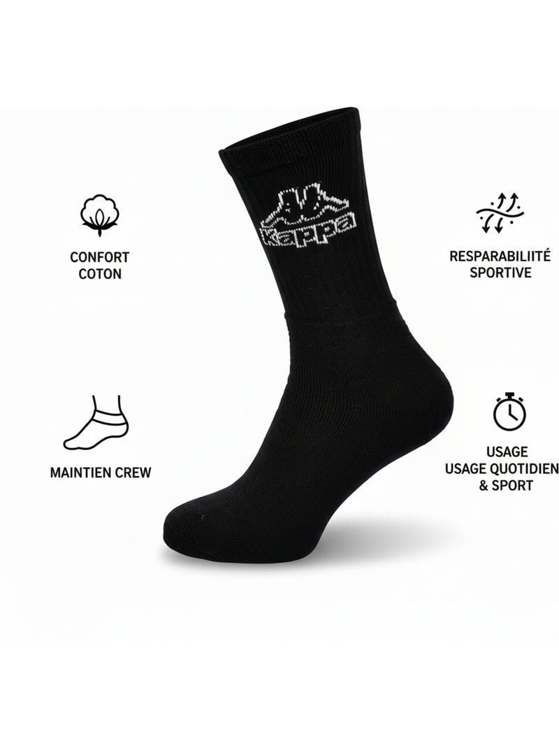 Meias SPORT KAPPA CREW - Pack de 12 Pares Preto - Kiabi