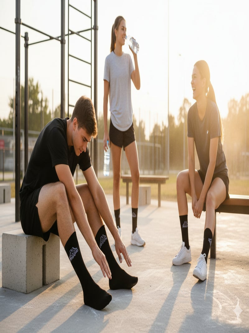 Meias SPORT KAPPA CREW - Pack de 20 Pares + 1 GRÁTIS Preto - Kiabi