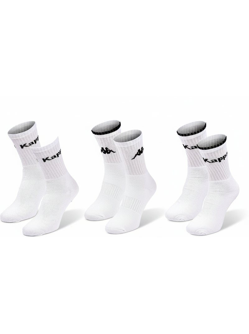 Meias SPORT KAPPA CREW - Pack de 3 Pares Branco - Kiabi