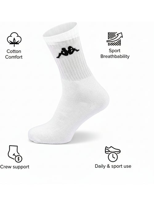 Meias SPORT KAPPA CREW - Pack de 3 Pares - Kiabi Meias SPORT KAPPA CREW - Pack de 3 Pares - Kiabi