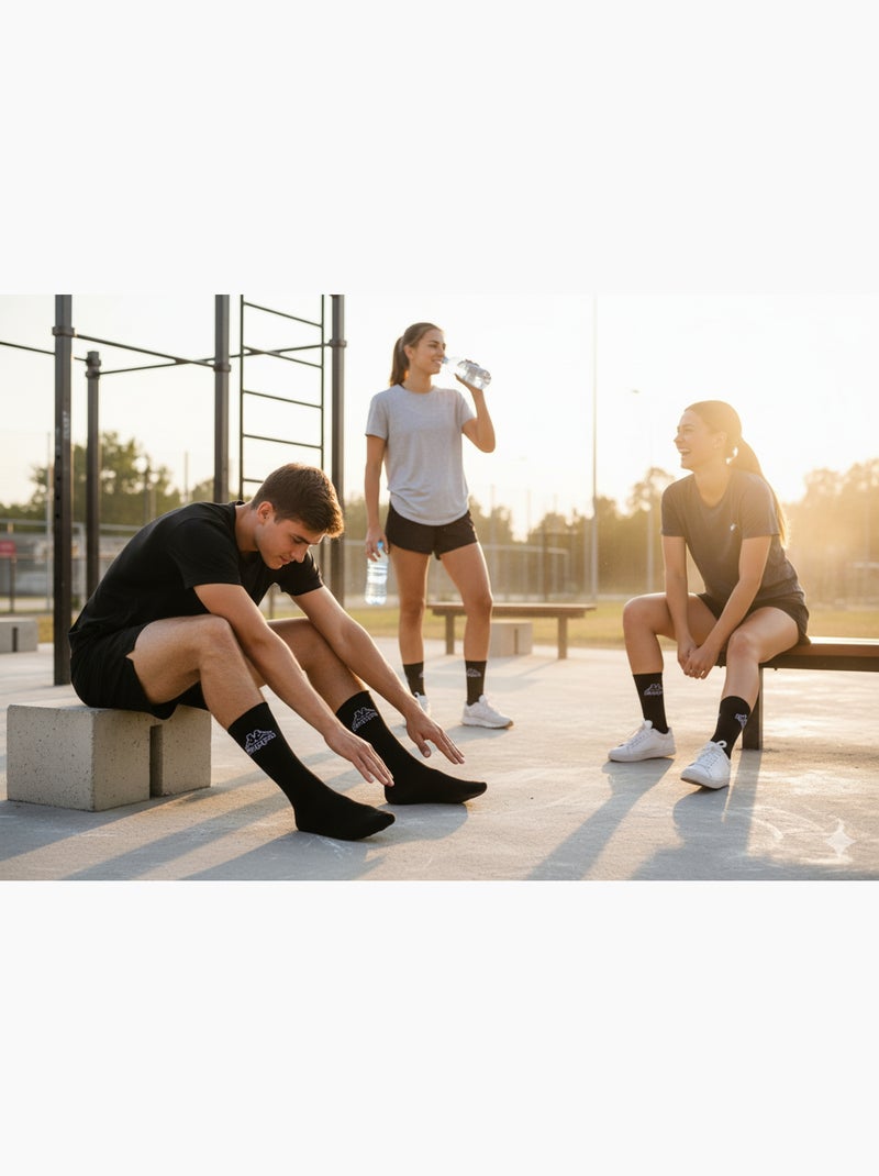 Meias SPORT KAPPA CREW - Pack de 3 Pares Preto - Kiabi