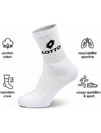 Meias sport lotto crew - pack 20 pares + 1 grátis