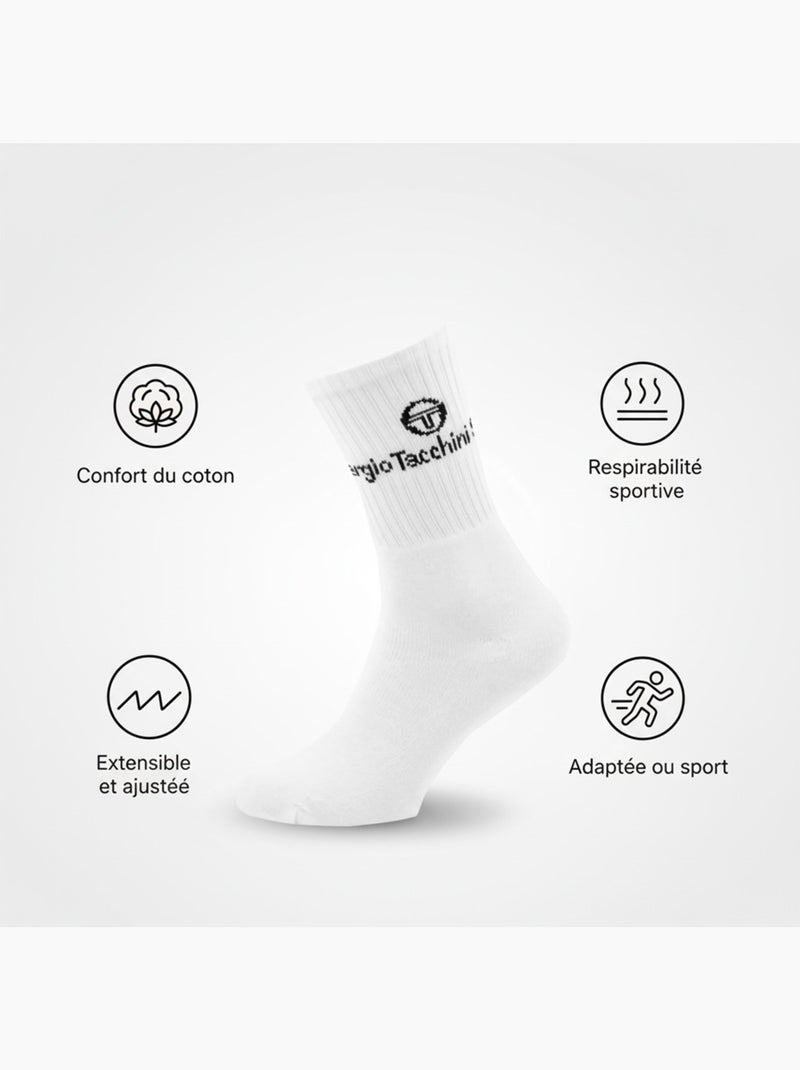 Meias SPORT SERGIO TACCHINI - Pack de 9 Pares Branco - Kiabi