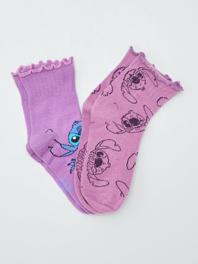 Meias 'Stitch' - lote de 2 VIOLETA - Kiabi