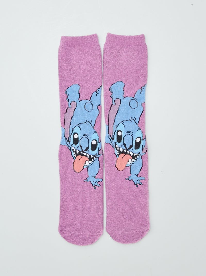 Meias 'Stitch' antiderrapantes ROSA - Kiabi