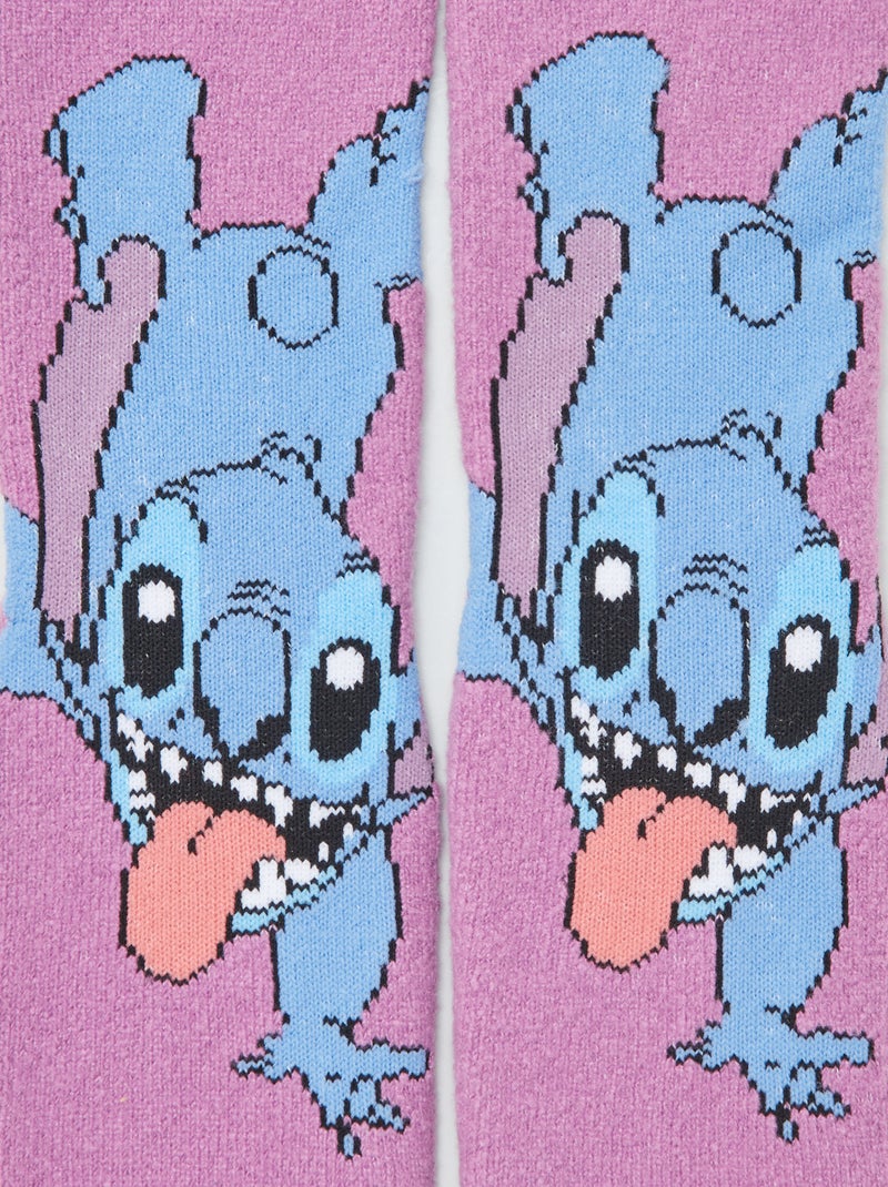 Meias 'Stitch' antiderrapantes ROSA - Kiabi