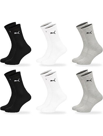 Meias unissexo puma pack 6 pares - algodão macio, calcanhar cosido