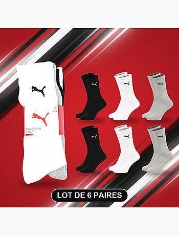 Meias unissexo puma pack 6 pares - algodão macio, calcanhar cosido
