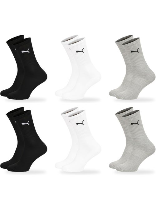 Meias unissexo puma pack 6 pares - algodão macio, calcanhar cosido - Kiabi Meias unissexo puma pack 6 pares - algodão macio, calcanhar cosido - Kiabi
