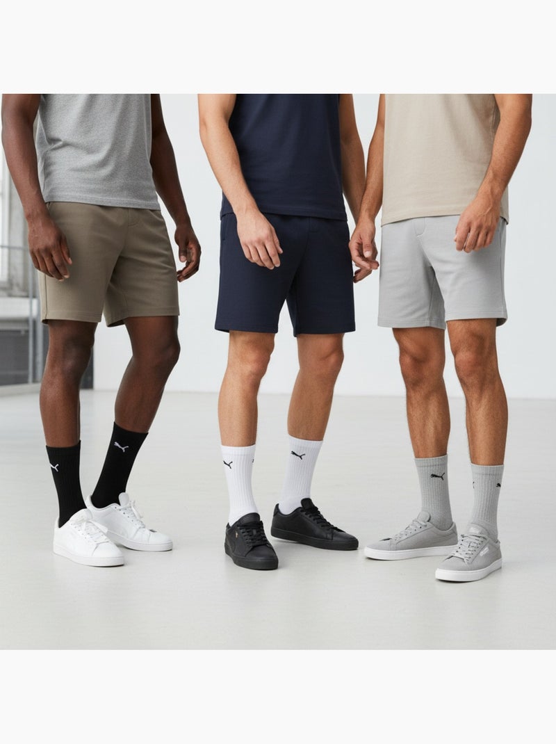 Meias unissexo puma pack 6 pares - algodão macio, calcanhar cosido Branco Cinza Preto - Kiabi