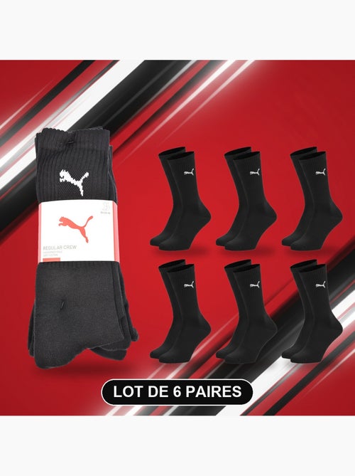 Meias unissexo puma pack 6 pares - algodão macio, calcanhar cosido - Kiabi Meias unissexo puma pack 6 pares - algodão macio, calcanhar cosido - Kiabi