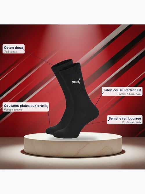 Meias unissexo puma pack 6 pares - algodão macio, calcanhar cosido - Kiabi Meias unissexo puma pack 6 pares - algodão macio, calcanhar cosido - Kiabi