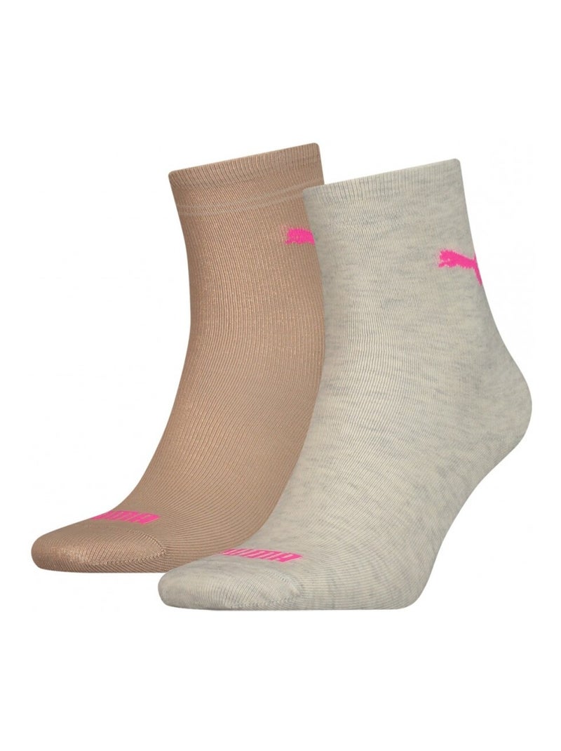 Meias Urbanas PUMA CLASSIC - Pack de 2 Bege/Branco - Kiabi