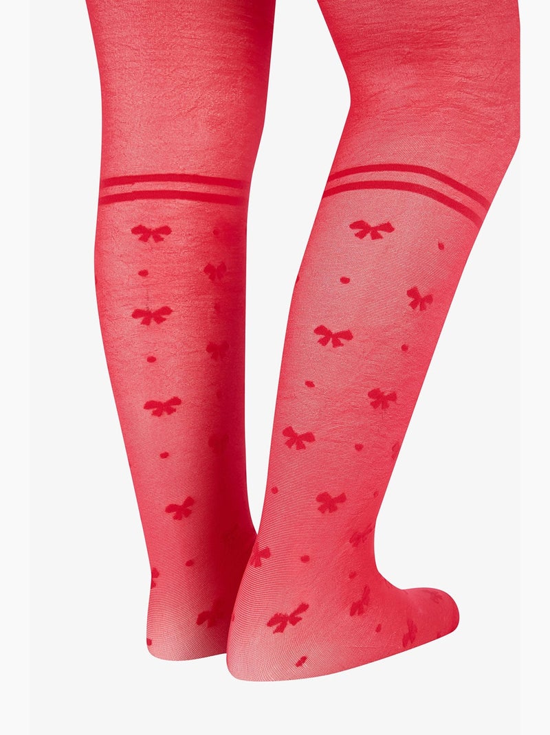 Menina pretty bowtie stripe collants penti Vermelho - Kiabi