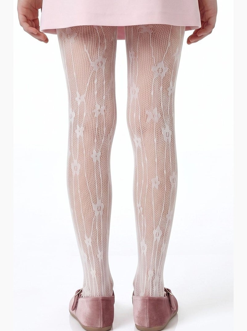 Menina pretty floral collants de rede penti Branco sujo - Kiabi