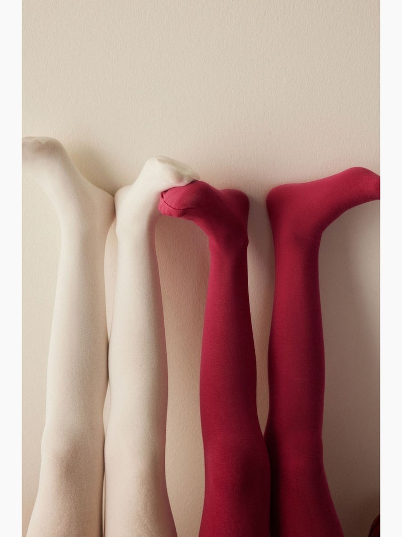 Meninas pretty basic 2in1 collants penti Branco Vermelho - Kiabi