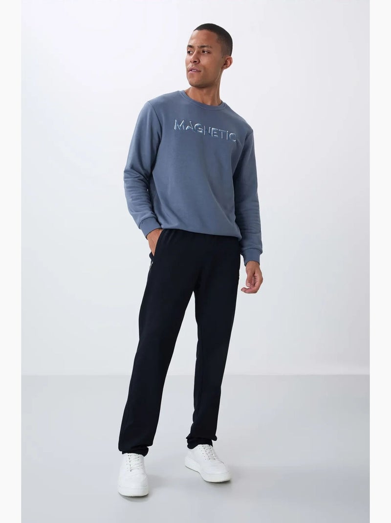 Men's calças de fato de treino slim fit de perna reta tommy Azul-lago - Kiabi