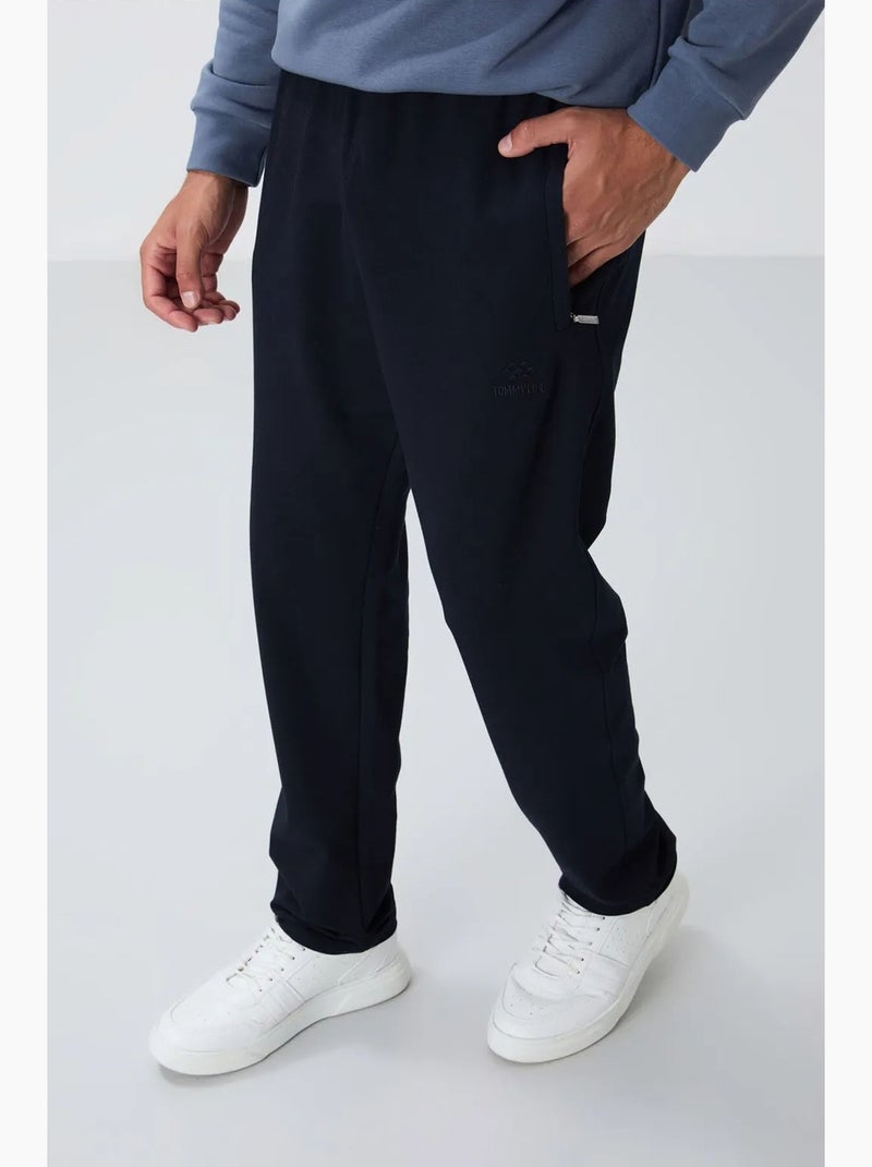 Men's calças de fato de treino slim fit de perna reta tommy Azul-lago - Kiabi