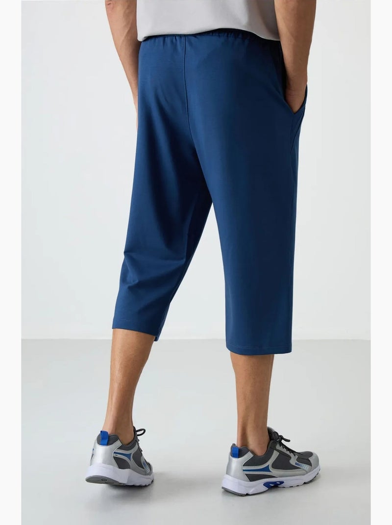 Men's calções capri de perna larga de cintura média tommy Azul - Kiabi