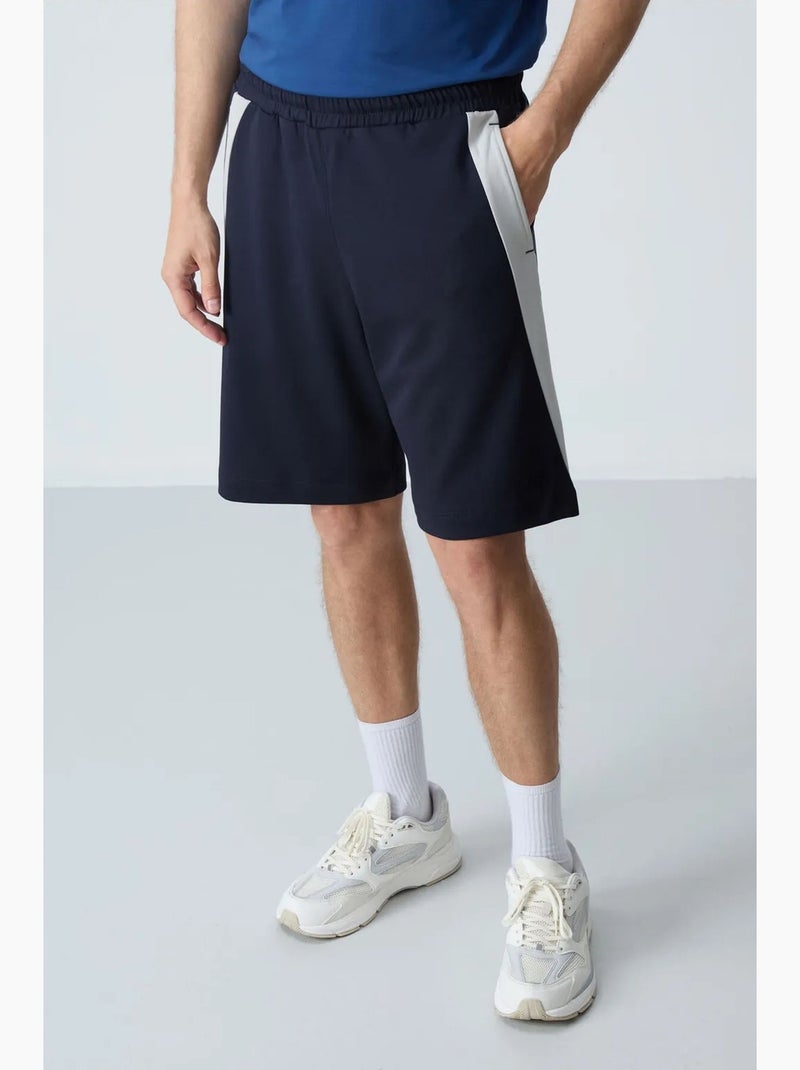 Men's calções de fato de treino em mistura de algodão tommy Azul-marinho - Kiabi