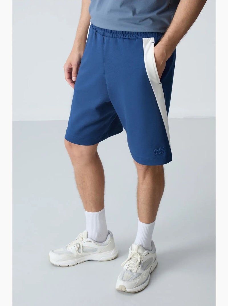 Men's calções de fato de treino em mistura de algodão tommy Azul-real - Kiabi