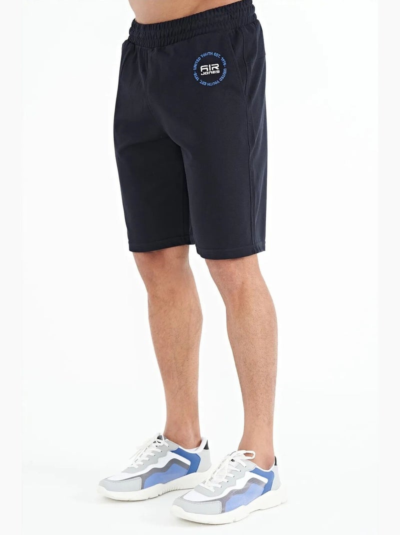 Men's calções de felpa pull-on tommy Azul-marinho - Kiabi