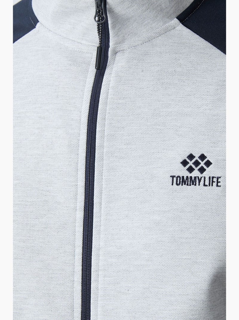 Men's conjunto active em malha com blocos de cor tommy Cinza-azul - Kiabi