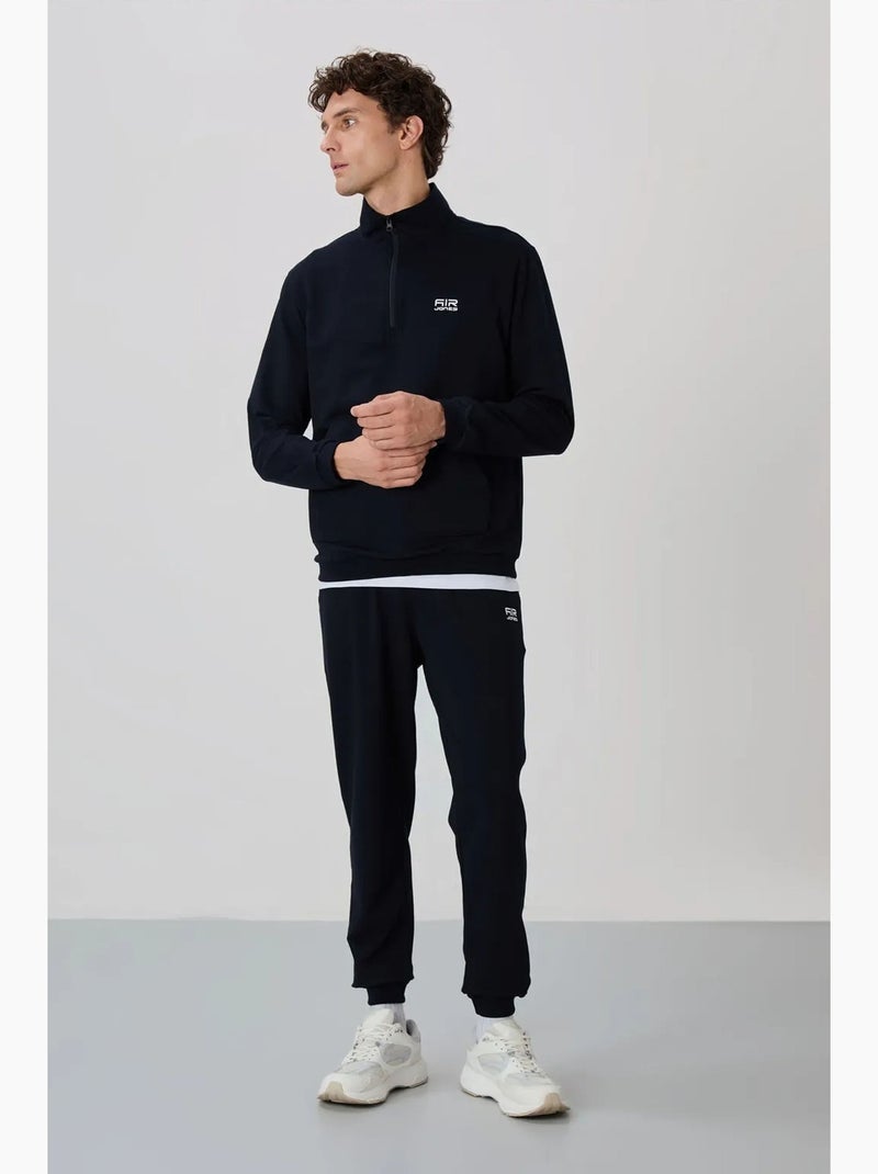 Men's conjunto de sweatshirt com fecho de correr frontal e calças tommy Azul-marinho - Kiabi