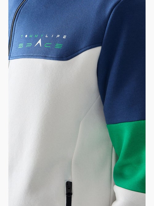 Men's conjunto de sweatshirt com fecho e calças color block tommy - Kiabi Men's conjunto de sweatshirt com fecho e calças color block tommy - Kiabi