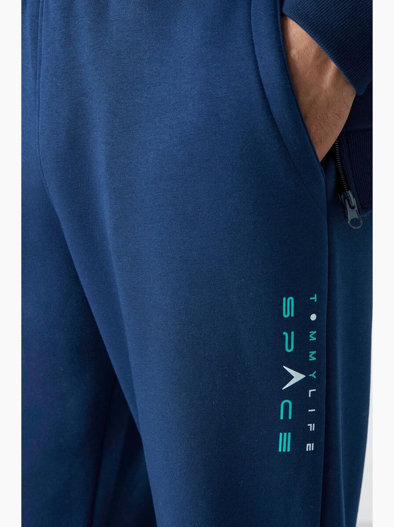 Men's conjunto de sweatshirt com fecho e calças color block tommy Azul Verde Branco - Kiabi