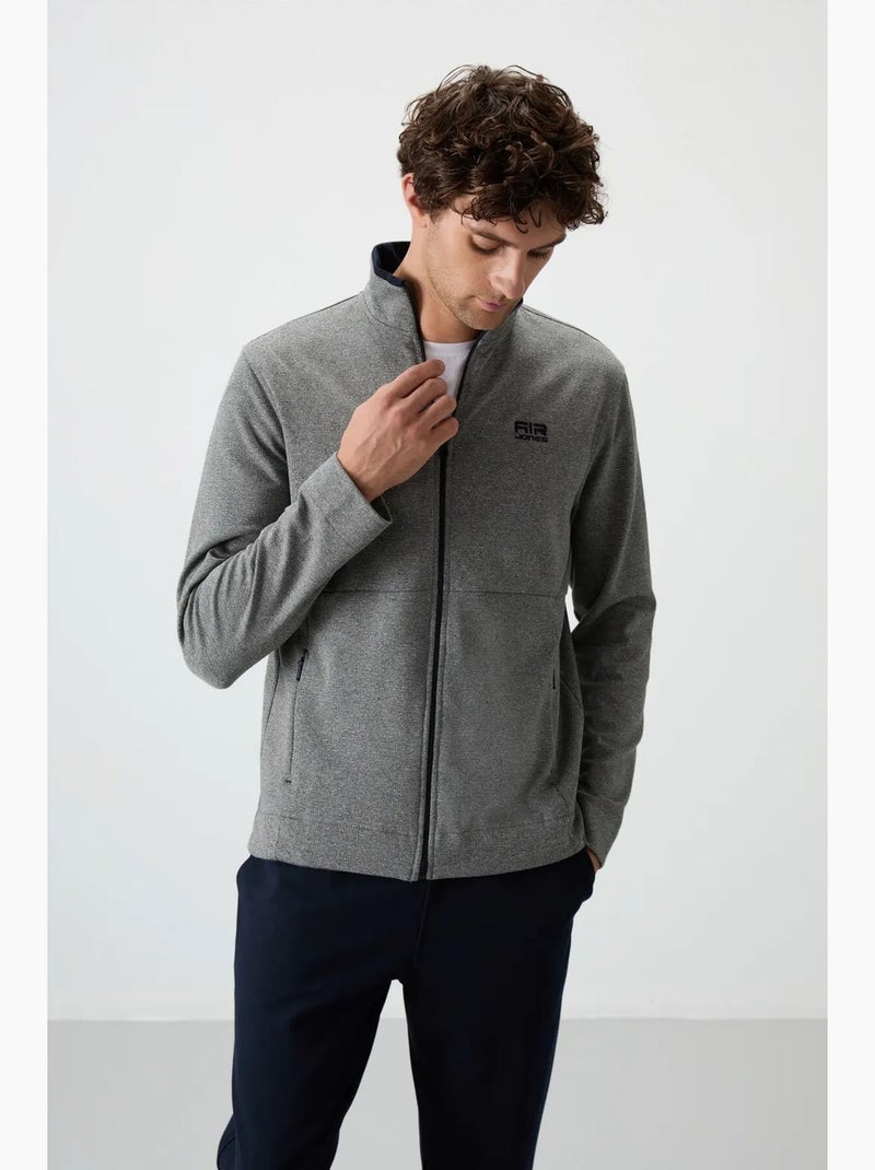 Men's conjunto de sweatshirt com fecho e calças em mistura de algodão tommy Cinza - Kiabi