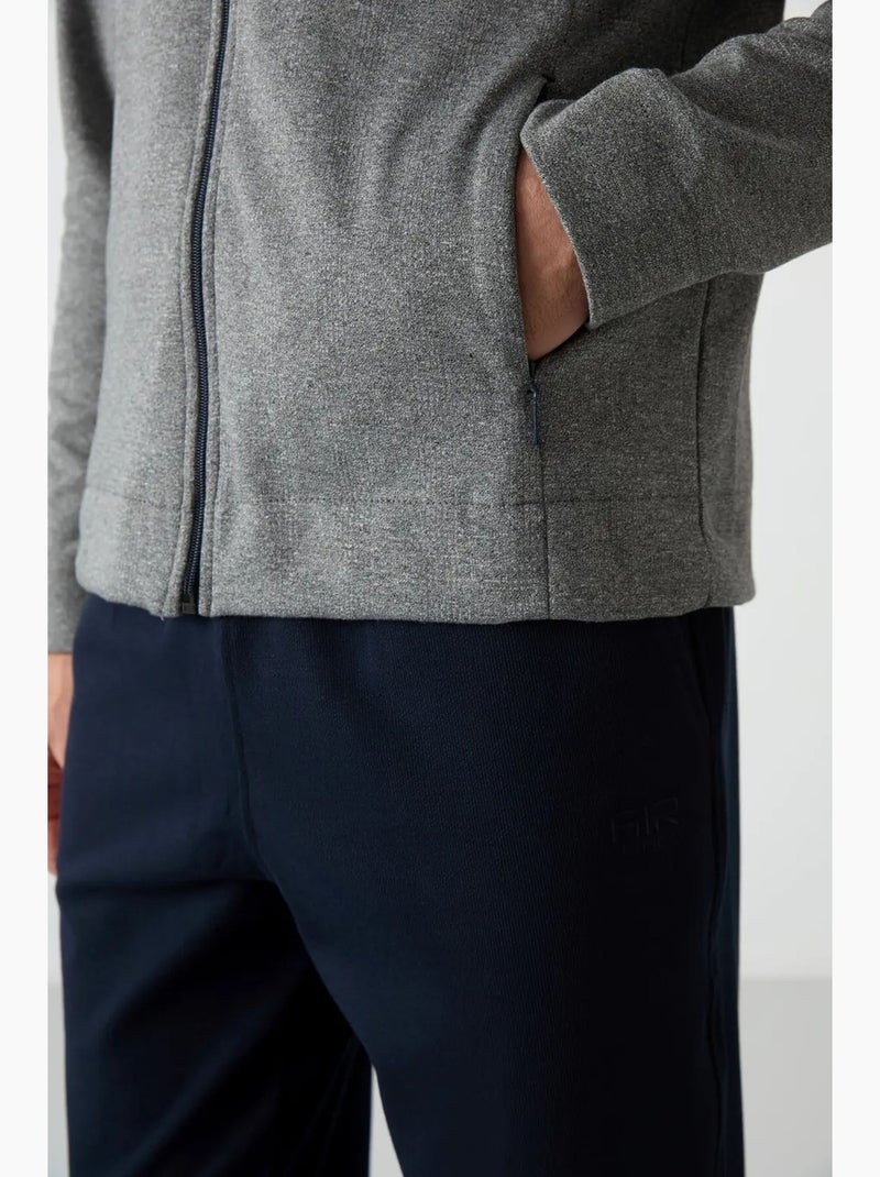 Men's conjunto de sweatshirt com fecho e calças em mistura de algodão tommy Cinza - Kiabi