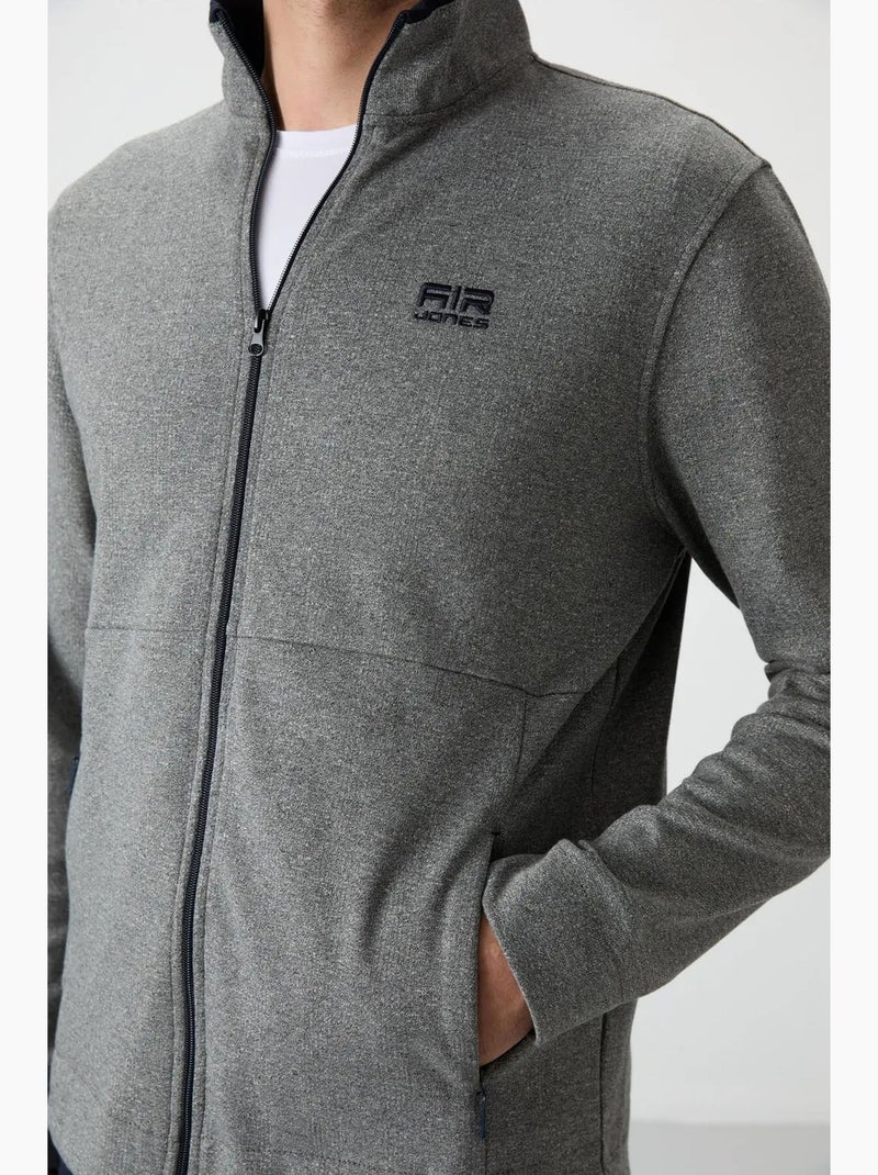 Men's conjunto de sweatshirt com fecho e calças em mistura de algodão tommy Cinza - Kiabi