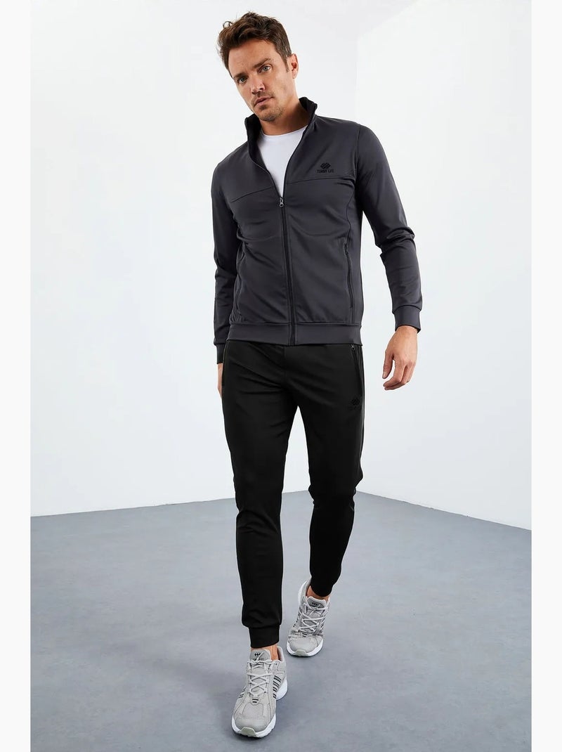 Men's conjunto de sweatshirt e calças em malha scuba tommy Cinza-preto - Kiabi