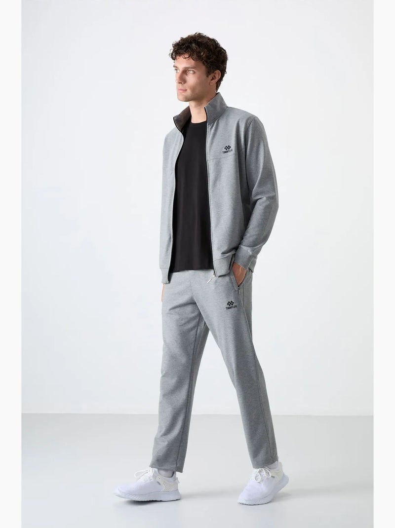 Men's conjunto de sweatshirt e calças relaxed fit com gola com fecho tommy Cinza claro - Kiabi