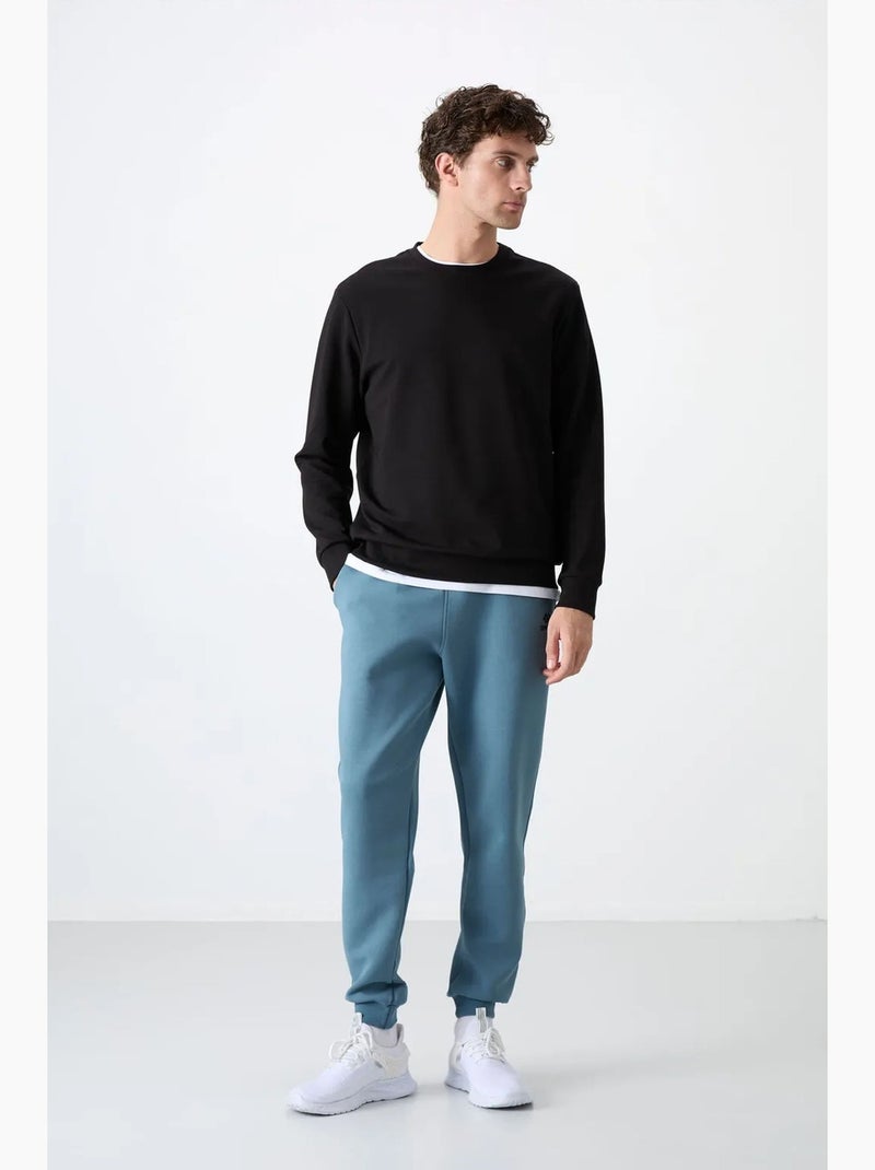 Men's sweatshirt liso com gola redonda tommy Preto - Kiabi