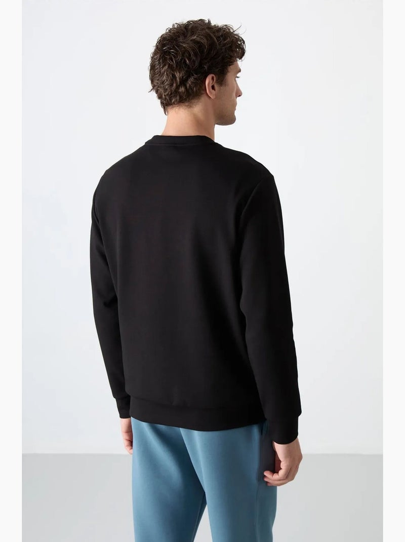 Men's sweatshirt liso com gola redonda tommy Preto - Kiabi