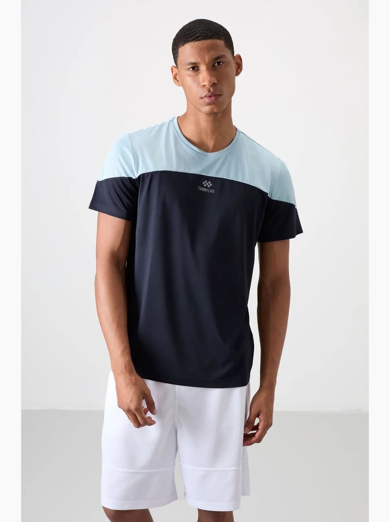 Men's t-shirt color block com gola redonda tommy Azul-marinho - Kiabi