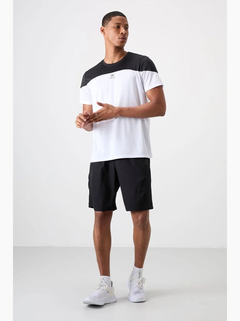 Men's t-shirt color block com gola redonda tommy Branco Preto - Kiabi