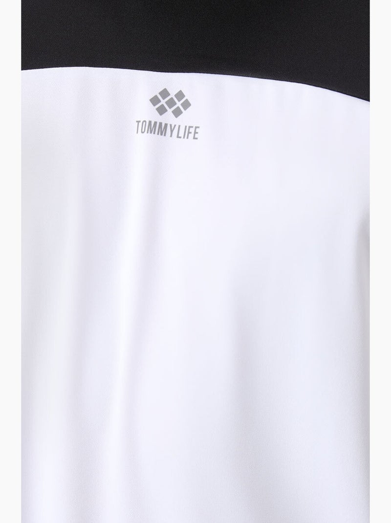 Men's t-shirt color block com gola redonda tommy Branco Preto - Kiabi