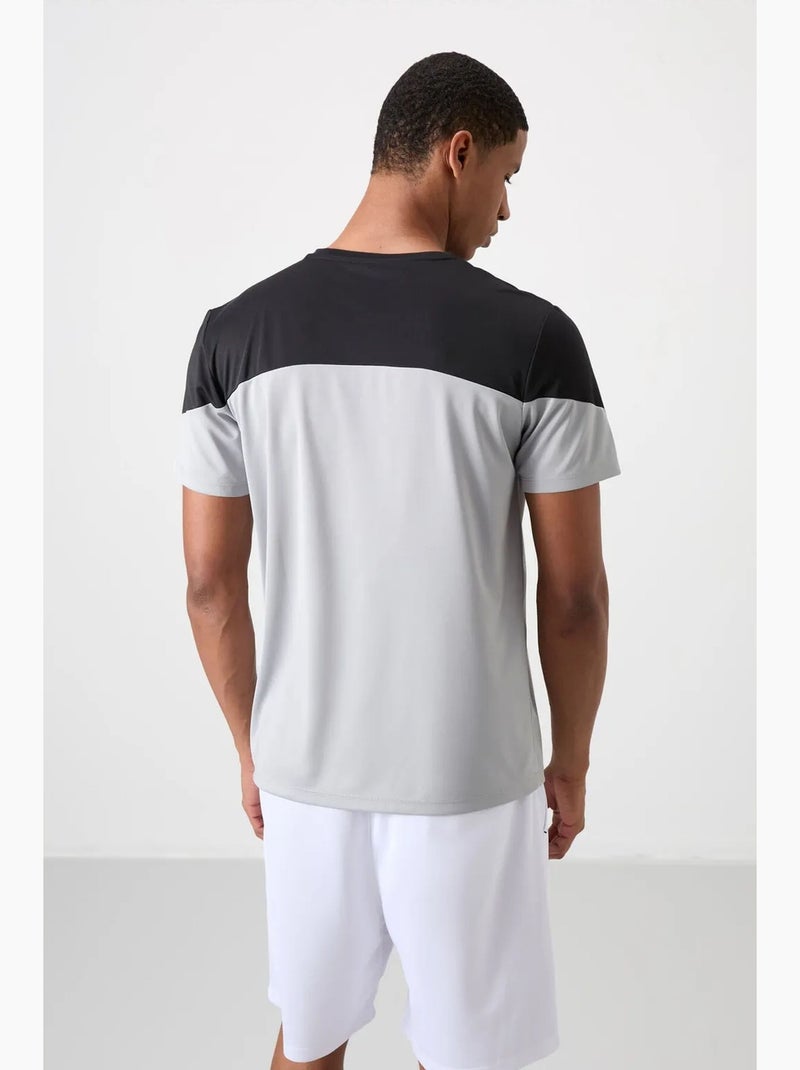 Men's t-shirt color block com gola redonda tommy Preto Cinza - Kiabi