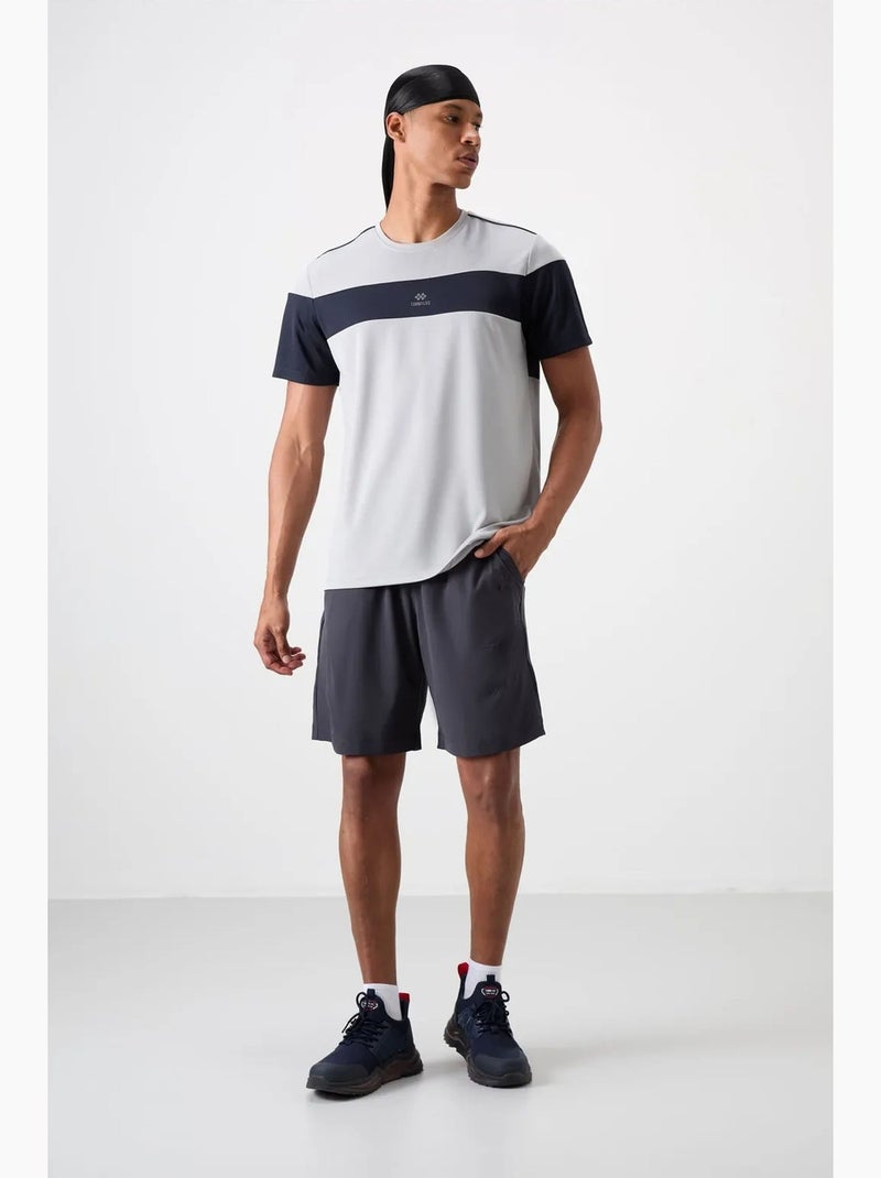 Men's t-shirt de gola redonda color block tommy Cinza-azul - Kiabi