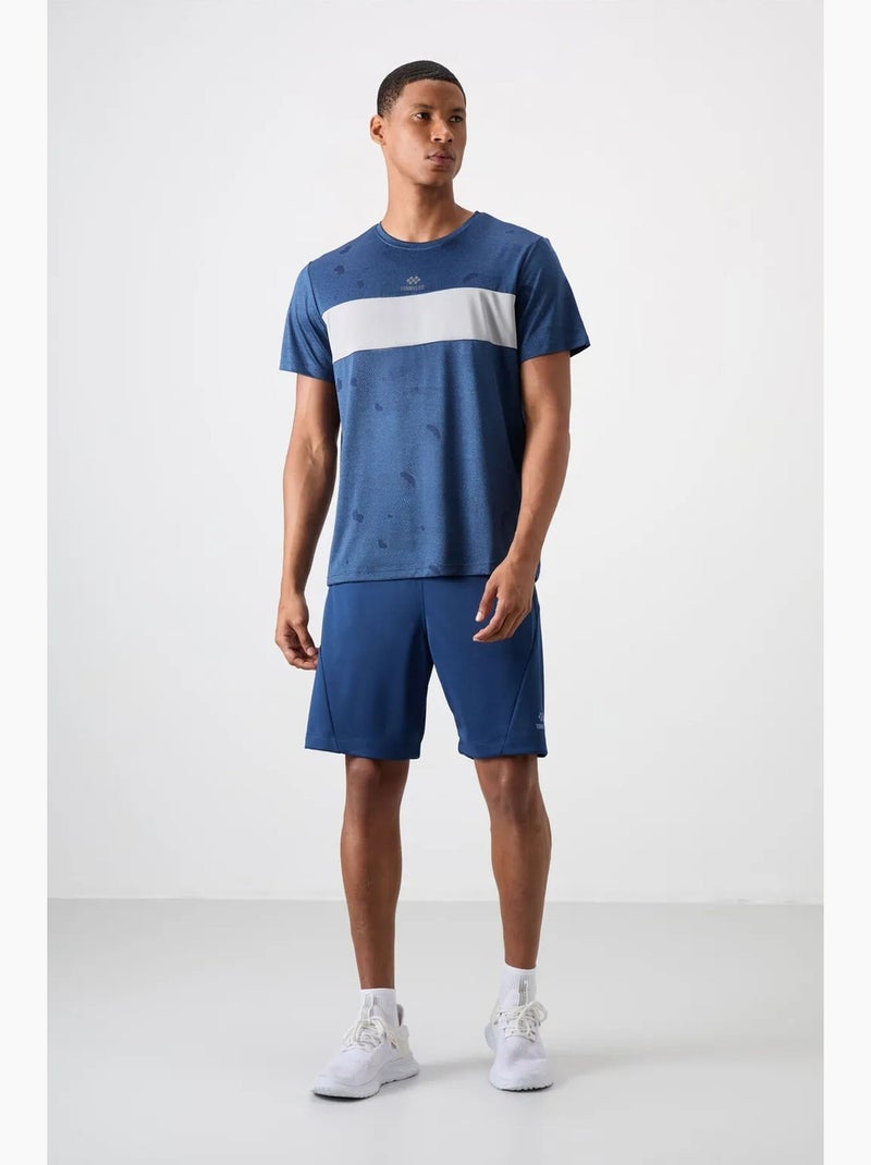 Men's t-shirt de gola redonda com blocos de cor tommy Azul Branco - Kiabi