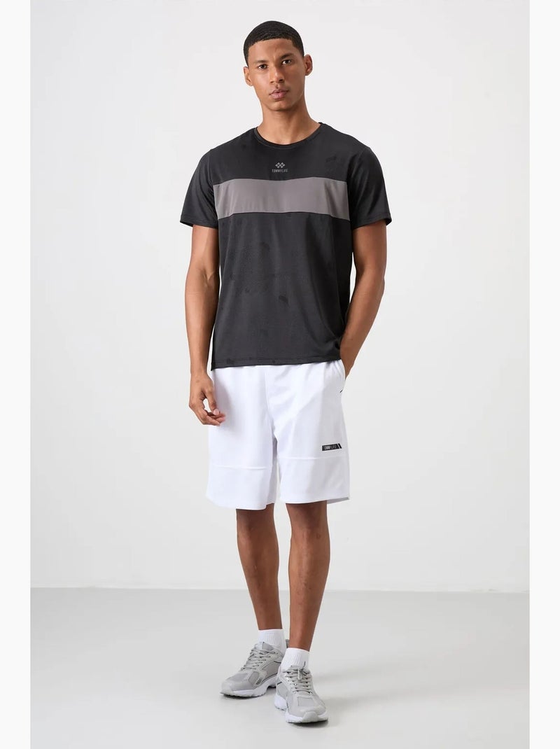 Men's t-shirt de gola redonda com blocos de cor tommy Preto Cinza - Kiabi