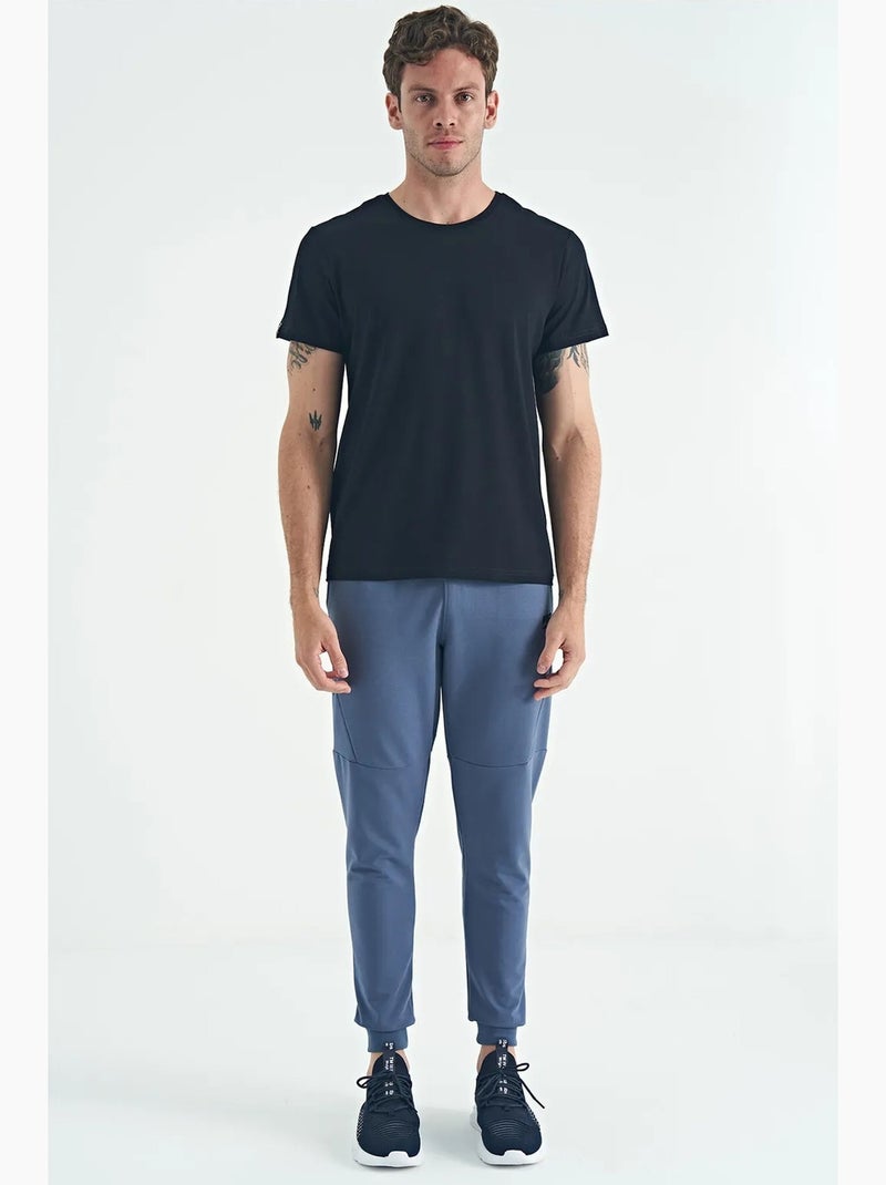 Men's t-shirt de gola redonda em algodão e elastano tommy Azul-lago - Kiabi