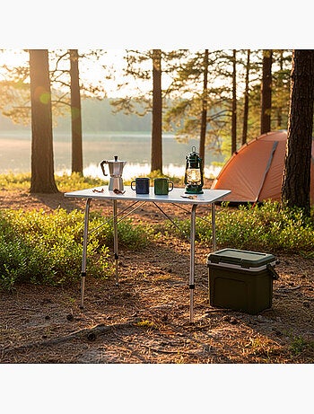 Mesa camping dobrável altura regulável aktive camping